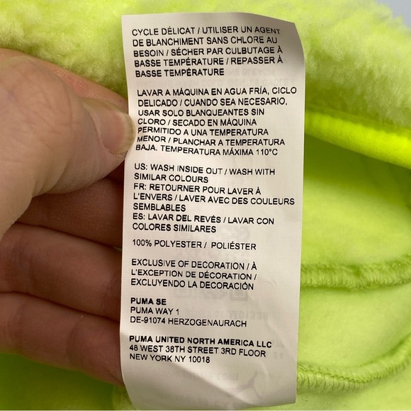 NWT Puma Womens Sherpa Fleece Jacket Neon Green Sz Large L Snap Closure Gorpcore - Picture 8 of 12